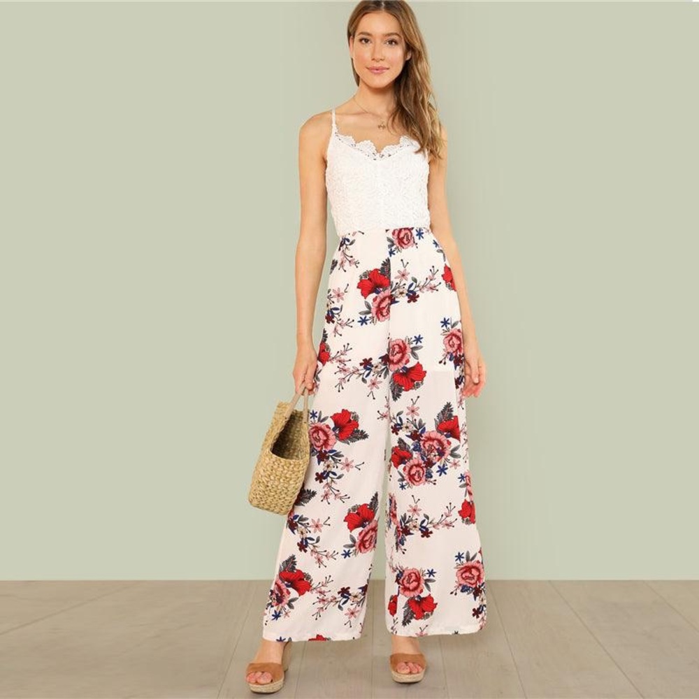 Worthington Tall Sasha Floral High Waist Wide Leg Palazzo Size “S”